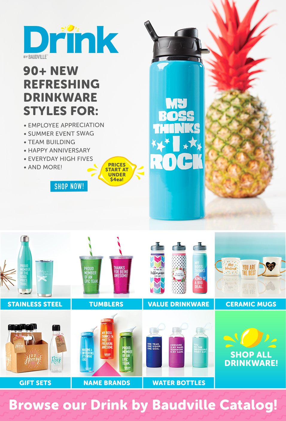 Praise Progress with Corporate Gifts! Over 90 New Employee Gift Drinkware Styles