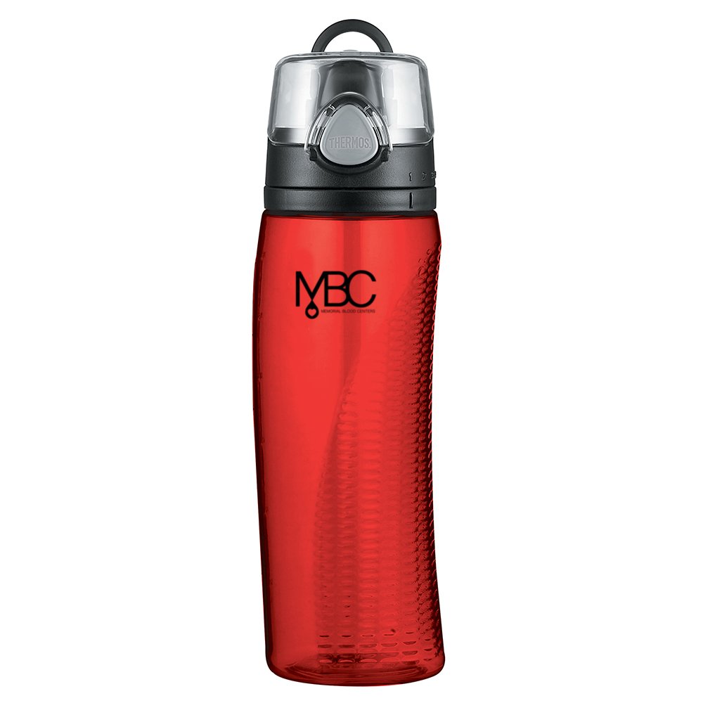 thermos hydration bottle with rotating meter